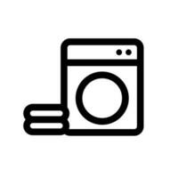 Simple washing machine and towels icon set. Vector. vector