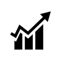 Rapidly increasing bar graph silhouette icon. Vector. vector