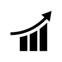 Increasing bar graph silhouette icon. Growth graph. Vector. vector