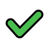 Simple check mark icon. Option. Complete. Vector. vector