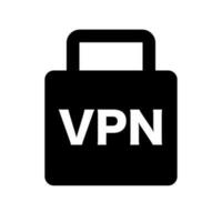 VPN padlock silhouette icon. Vector. vector