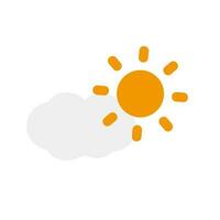 Simple cloud and sun icon. Vector. vector