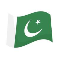 Fluttering Pakistan flag icon. Vector. vector