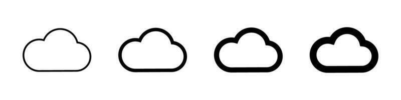 Simple cloud icon set. Vector. vector