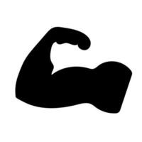 Strength training silhouette icon. Upper arm biceps. vector. vector