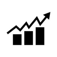 Business bar graph silhouette icon. Vector. vector