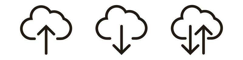 Cloud upload and download and synchronous icons. Vector. vector