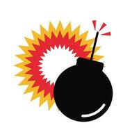 Bomb and explosion icon. Explosion impact. Vector. vector