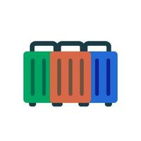 3 suitcase icons. Trunk case. Vector. vector