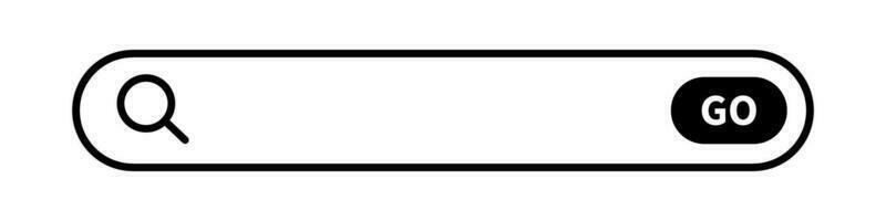 Search box with GO search button. Web search bar. Vector. vector