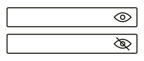 Viewable and hidden password input box icon set. Vector. vector