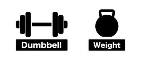 Dumbbell and weight icon set. Muscle training icon set. Vector. vector