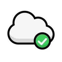 Cloud and check mark icon. Vector. vector