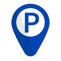 Parking map pin icon. Parking area location information. Vector. vector