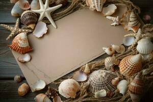 Sea shell composition. Generate Ai photo