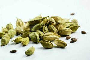 Dry green cardamom natural. Generate Ai photo