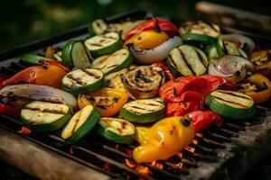 Grilled bbq vegetables. Generate Ai photo