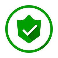 Checkmark shield icon. Authentication or approval. Proof of vaccination. Vector. vector