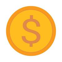 Flat design dollar coin icon. Currency. Cash. Vector. vector