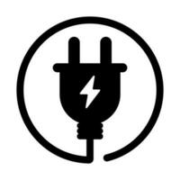 Charging outlet icon. Rounded cable. Vector. vector