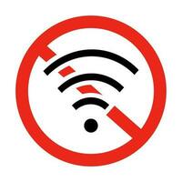 Wi-Fi, radio icons and stop signs. Communication restrictions. vector