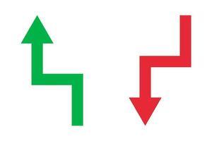 Increasing and decreasing arrow icon set. Changes in sales and stock prices. Vector. vector