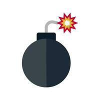 Modern bomb icon and igniting fire and sparks. Vector. vector