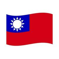Fluttering Taiwanese flag icon. Vector. vector