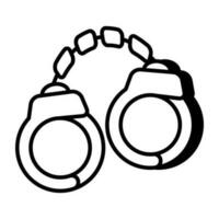 A linear  design icon of handcuffs vector