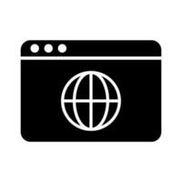 Browser window silhouette icon. Internet or web. Vector. vector