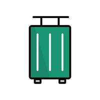 Green suitcase. Trunk case. Travel luggage. Vector. vector