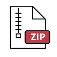 Red ZIP file icon. Compressed file. Archive. Vector. vector