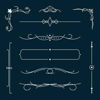 Calligraphic ornamental vector design element set