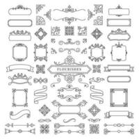 Collection vintage ornament frame Illustration vector