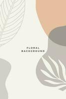 Boho Background Vector Floral and Leaves Soft Color