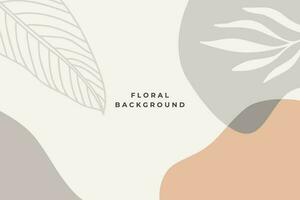 Background Vector Hand Drawn Floral and Leaves Soft Color