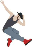 Hip hop dancer cool dance move flat style vector image