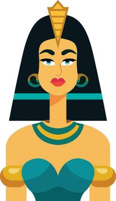 Egyptian queen flat style vector illustration, Hatshepsut Pharaoh stock vector image