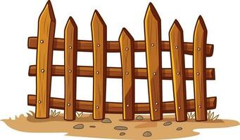 cartoon wooden fence stock vector illustration, Cartoon wooden garden fence wall stock vector image