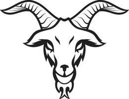 Goat Head Icon black and white clip art illustration  , logo template ,vector image vector