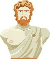 Zeus el supremo Dios de el griegos estatua busto vector ilustración, Júpiter ,rey de el Dioses estatua plano estilo vector imagen