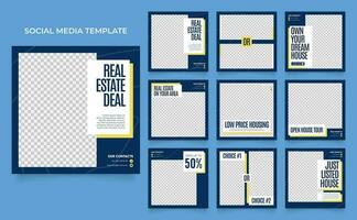 social media template banner house architecture service promotion vector