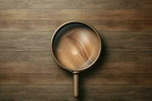 Wood magnify glass. Generate Ai photo