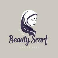 Beauty scarf shop logo, minimalist vector logo concept