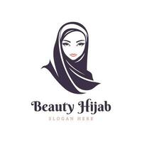 Beauty hijab vector logo, minimalist vector logo concept