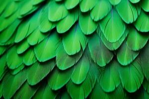 Green feather pigeon background. Generate Ai photo