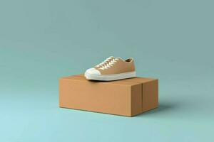 Shoe carton box background. Generate Ai photo