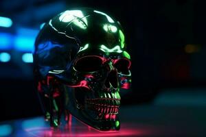 Cyberpunk skull. Generate Ai photo