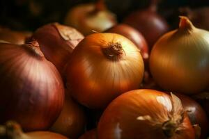 Closeup onions. Generate Ai photo