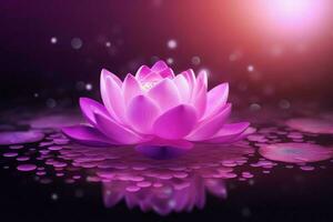 Lotus pink purple flower. Generate Ai photo